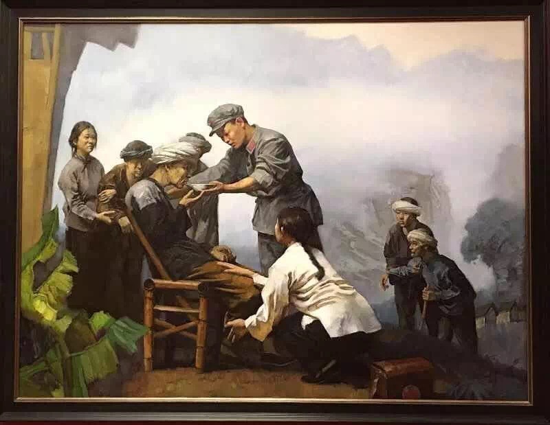 姜中立教授创作历史题材画《红军医生龙思泉》在中国美术馆展出